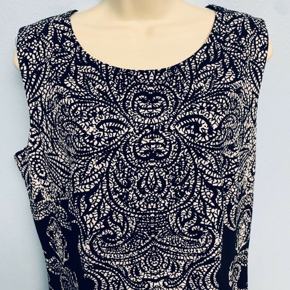 Peter Nygard Black and White Dress Size: 14 petite - Picture 6 of 7